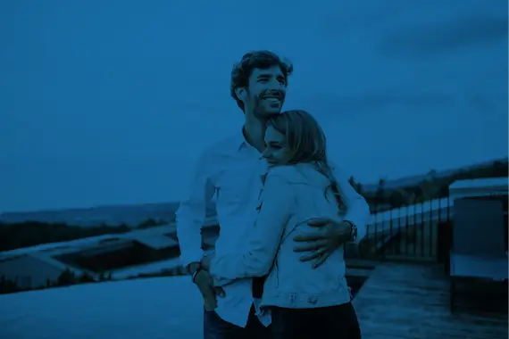 Couple embracing